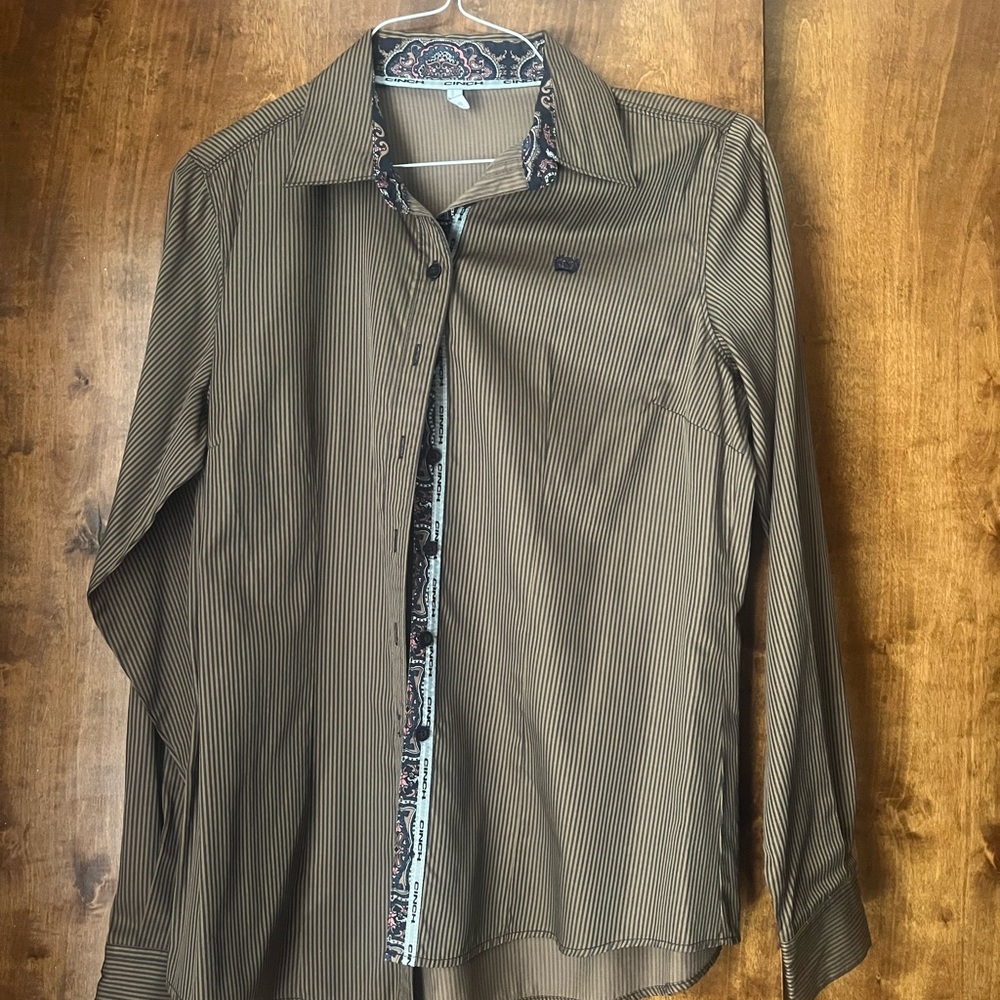 Cinch Brown Casual Button Down Shirt